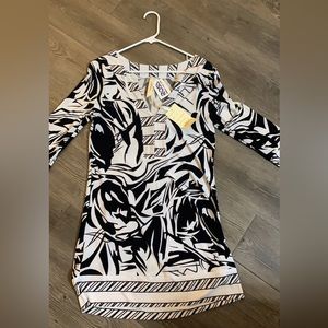 Cristinalove Womens Dress Black Floral V Neck Dress